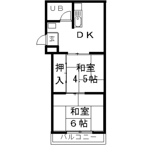 岐阜市白山町２丁目のアパートの間取り