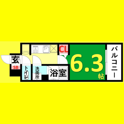 アステリ鶴舞トゥリア　名古屋市賃貸　仲介手数料無料の間取り
