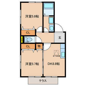 【間取り】 | ラフレシールA棟