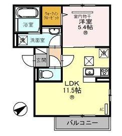 D-roomル・シャン・ドゥ・フルールの間取り