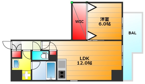 レジディア堺筋本町の間取り|現状有姿