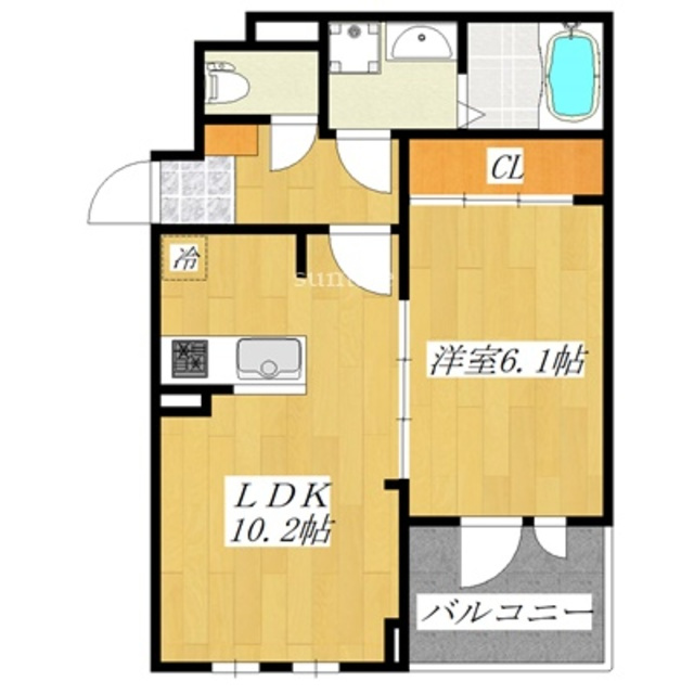 イーストン　リバーサイド7の間取り|南西向きのお部屋です☆