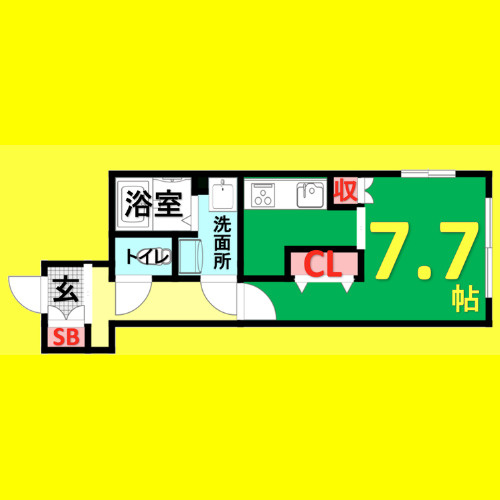 ルミナスパレス千代田　名古屋市賃貸　仲介手数料無料の間取り