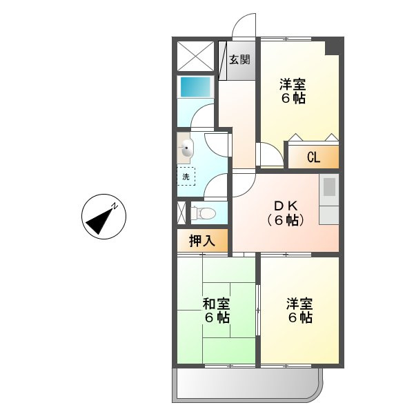 名古屋市瑞穂区八勝通２丁目の賃貸マンションの間取り