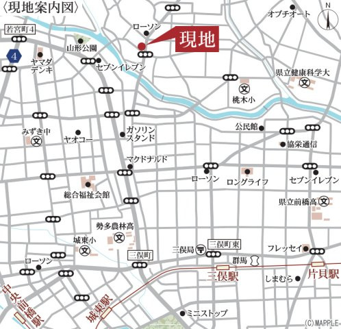 【新築】前橋市幸塚町第2　２号棟(全２棟)　リーブルガーデン　新築建売分譲の地図