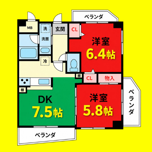 サンシティ名西通　名古屋市賃貸　仲介手数料無料の間取り