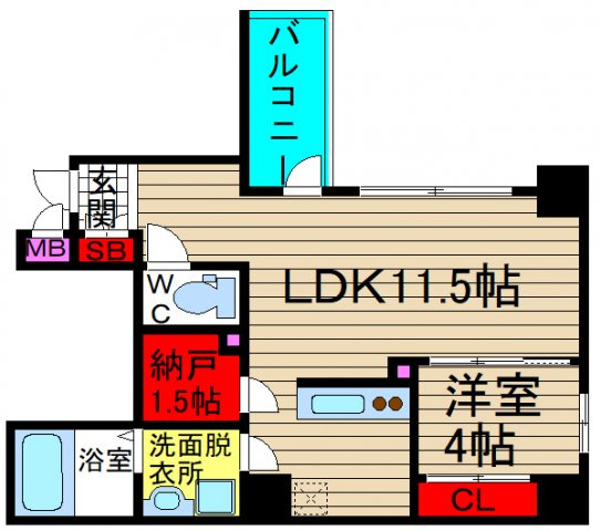 LaCASA玉造の間取り