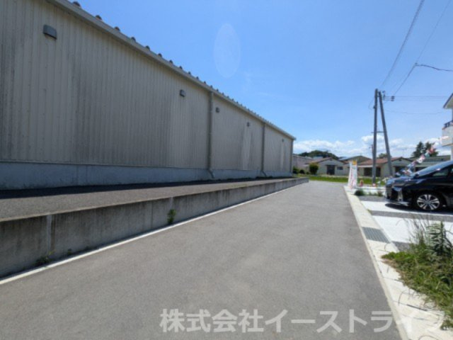 【新築戸建】　いわき市錦町花ノ井3期の前面道路含む現地写真|南側4.0ｍ位置指定道路