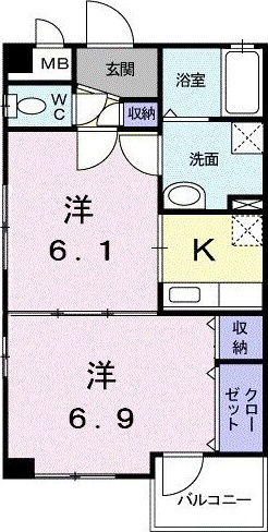 パレ・ソレイユＡの間取り