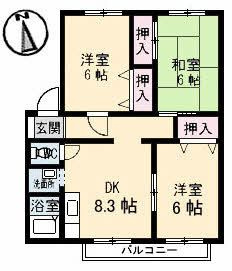 サンビレッジ高松 Ｋ棟の間取り