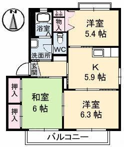 グランコート浅野 Ａ棟の間取り