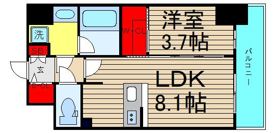 レオンコンフォート難波クレアの間取り