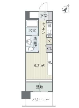 福岡市博多区祇園町の賃貸マンションの間取り|間取り図