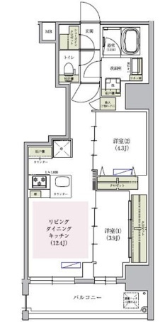 【間取り】 | アーバネックス谷町四丁目
