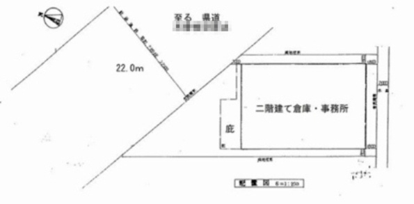 八潮市大字二丁目の倉庫の区画図
