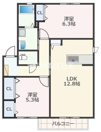 熊本市南区南高江２丁目のアパートの間取り