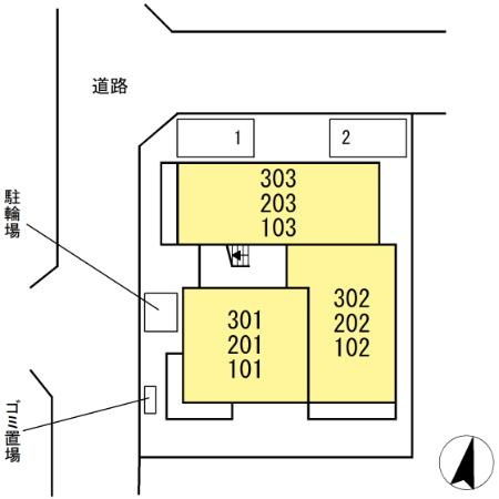 カサベルテ鹿骨の区画図