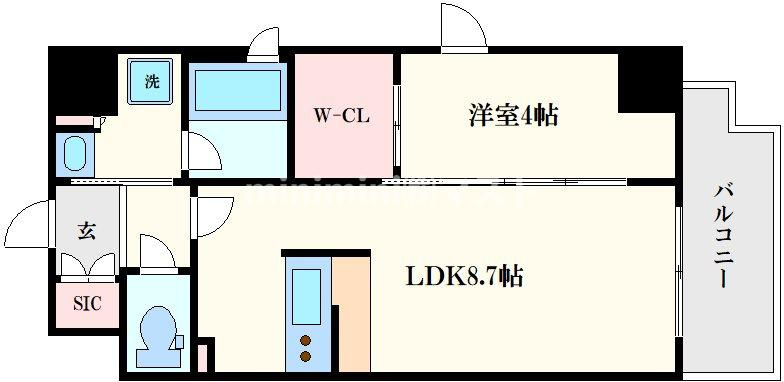シーズンフラッツ大手前の間取り