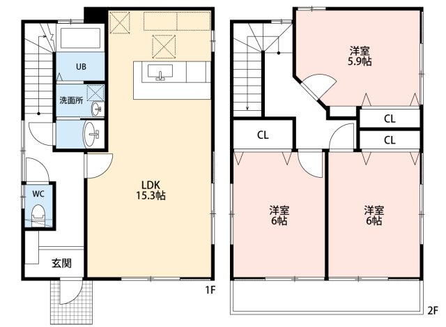 榊原戸建借家　　刈谷市近郊の賃貸はクラスホーム刈谷店の間取り