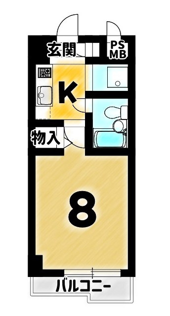 パラドール西院PART-Ⅰの間取り