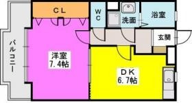 福岡市早良区梅林７丁目の賃貸マンションの間取り|間取り図