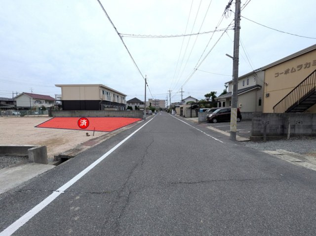 岡山市築港栄町GRAFARE ③号地の前面道路含む現地写真|◆南側前面道路の幅員は8.0ｍです。