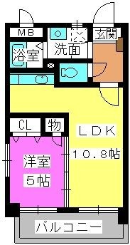 福岡市早良区原３丁目の賃貸マンションの間取り|間取り図