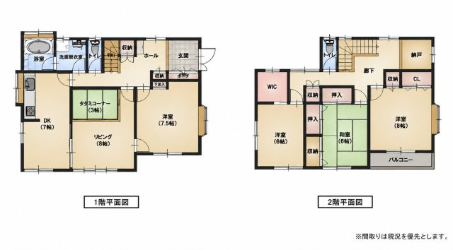 「収納豊富」高知市西秦泉寺　中古一戸建ての間取り|4LDKのゆとりある間取り。ファミリー世帯にもおすすめの住空間です。