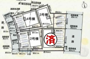 【今すぐご案内可能】東浦町大字生路　全4棟の区画図
