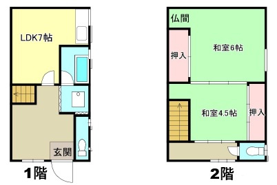 中崎西飯塚ハイツの間取り