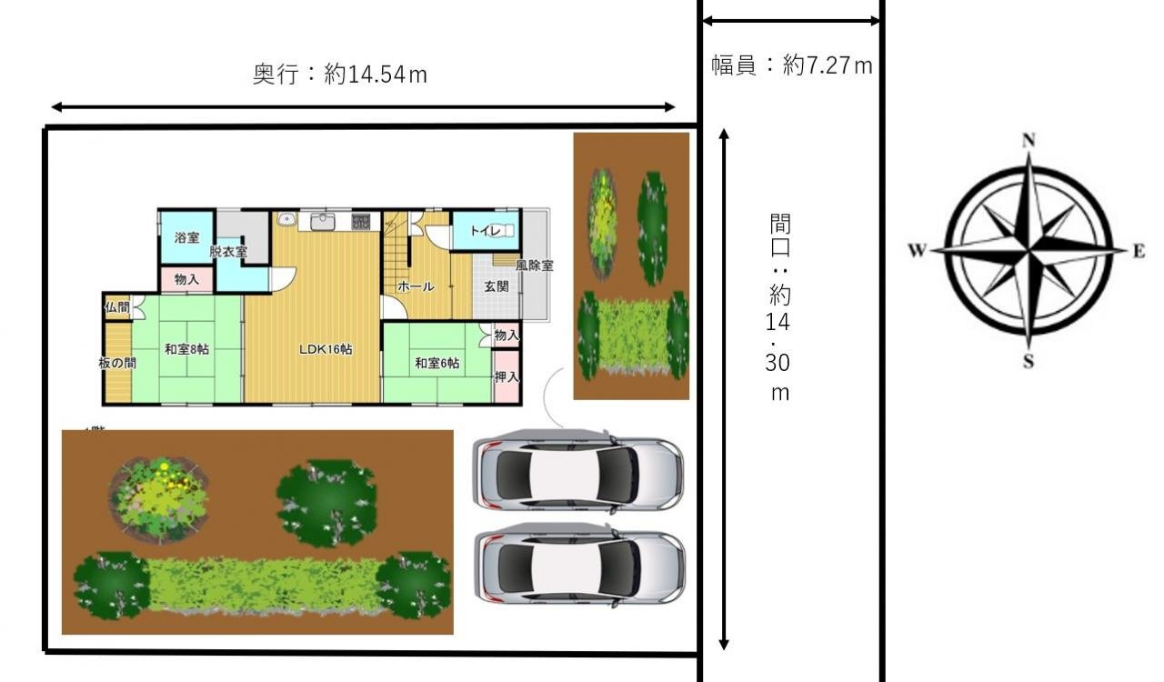北見市相内町１０６番地５０　中古売家の区画図|【区画図】駐車スペース位置など参考にしてください。