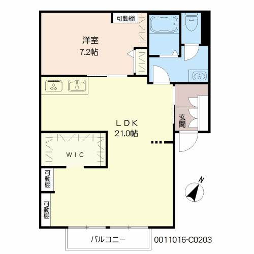 熊本市中央区横手３丁目のアパートの間取り