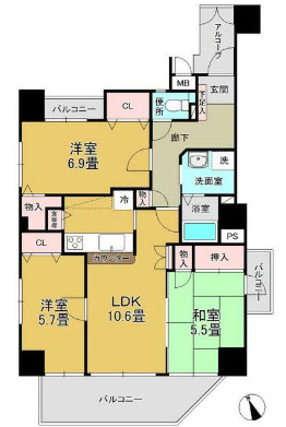 グレイスコート通町の間取り