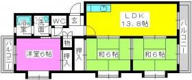 福岡市西区周船寺３丁目の賃貸マンションの間取り|間取り図