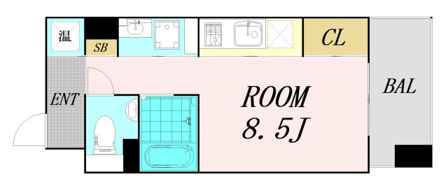 アーバンフラッツ瓦町　仲介手数料無料の間取り
