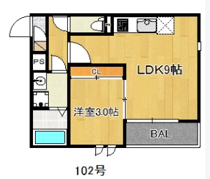 【間取り】 | Grandtic F 井尻Ｉ