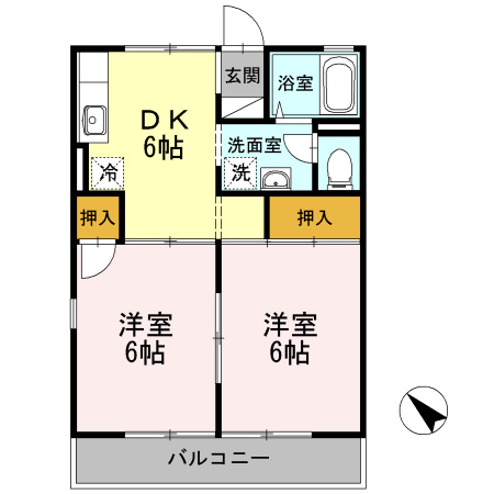 セジュール東和田の間取り