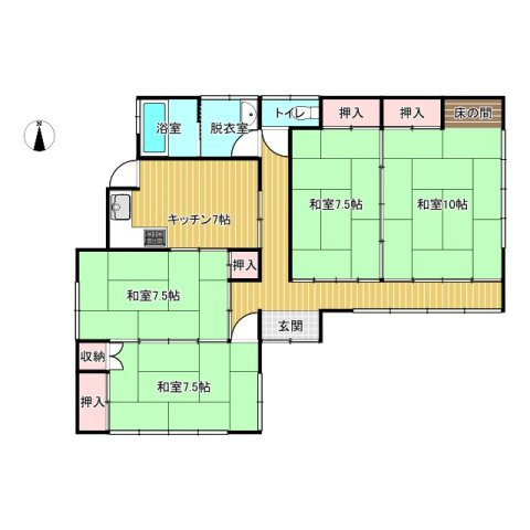 常陸太田市大里町中古戸建の間取り