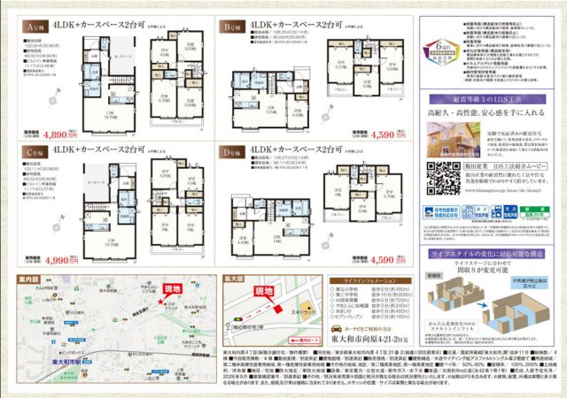 【Heartfull Town】 東大和市向原４丁目|〇本物件の売主が作成した販売用図面です。2ページ目〇