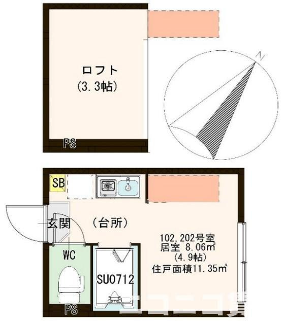豊島区上池袋３丁目のアパートの間取り