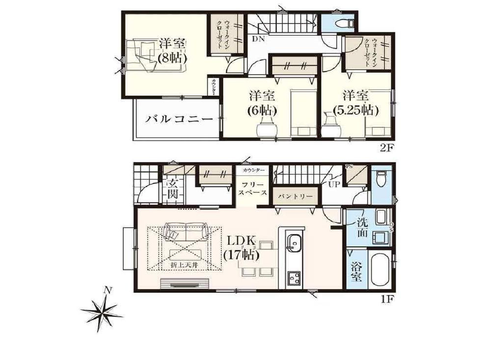 【GRAFARE　ZEH水準仕様】東大和市南街７期の間取り|【１号棟】敷地面積：120.76㎡　敷地面積：97.29㎡