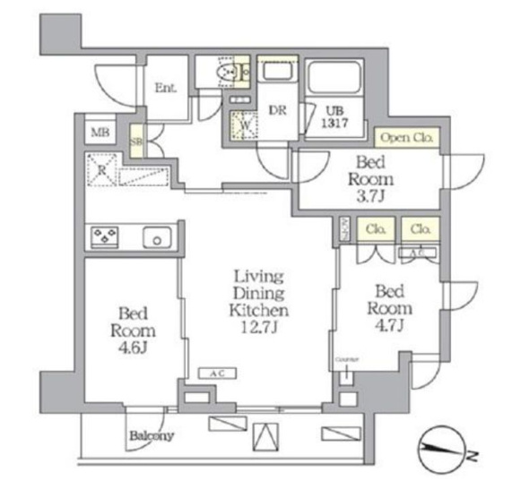 【間取り】 | ＮＯＧＡＴＡ　ＲＥＳＩＤＥＮＣＥ