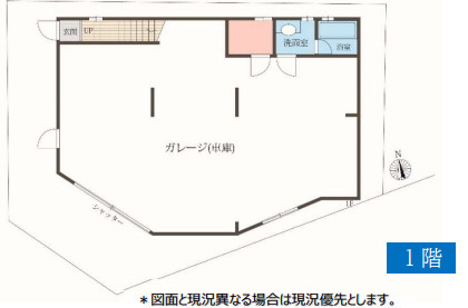 川口市領家三丁目　ガレージ付き　中古倉庫、事務所、住宅