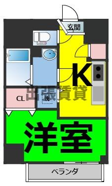 仲介手数料0！！エスプレイス鶴舞ガーデンテラスの間取り