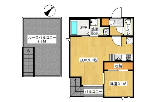 グランティック桜ヶ丘の間取り|使いやすい間取りです。