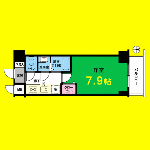 アドバンス名古屋ワイノット　名古屋市賃貸　仲介手数料無料の間取り