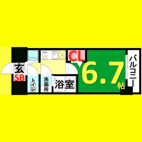 プレサンス名古屋STATIONルミアス　名古屋市賃貸　仲介手数料無料の間取り