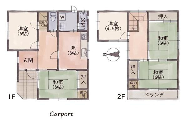 大和郡山市筒井町　一戸建の間取り