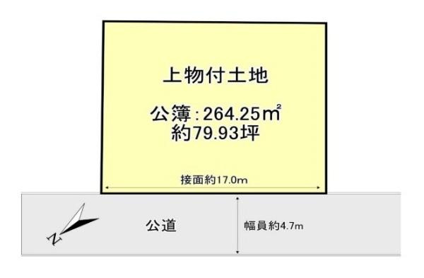 生駒郡三郷町三室１丁目の売地の土地図