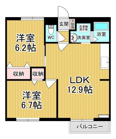 【間取り】 | シャンペトレⅡ | カップルさんにオススメのお部屋です♪